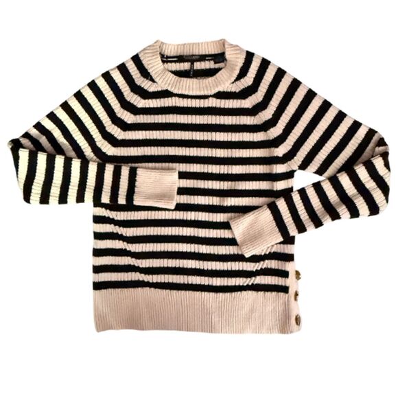 Scotch & Soda Black/Ivory Striped Sweater - Size S - Picture 2 of 10